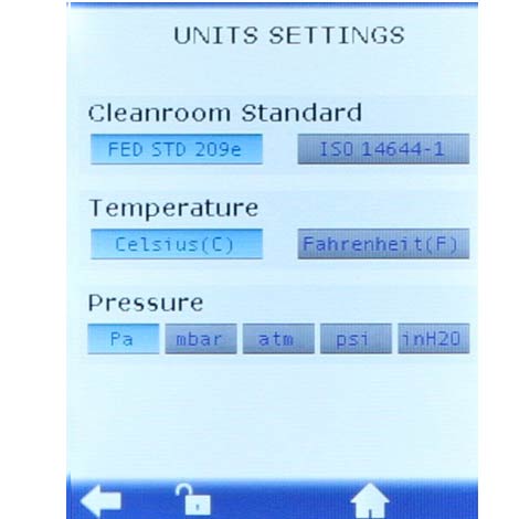 handheld particle counter screen