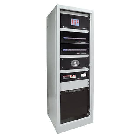 Facility Pro 5010 environmental monitoring system cabinet with touchscreen interface and 19-inch rack-mount design.